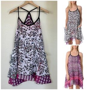 VANS S M RARE Switcheroo Reversible Dress • Animal Print Stripe Print Mini 2011